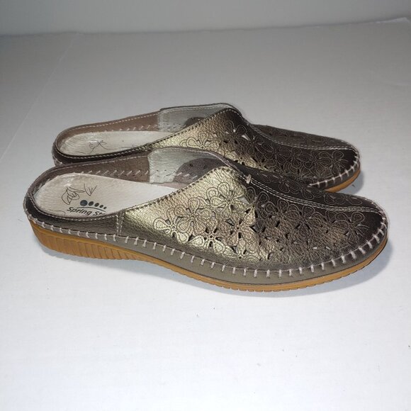 SPRING STEP PARRE BRONZE LEATHER CLOGS SIZE SIZE 40 - Picture 1 of 8
